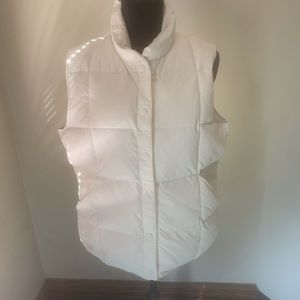 White Lands End Puffy Puffer Vest